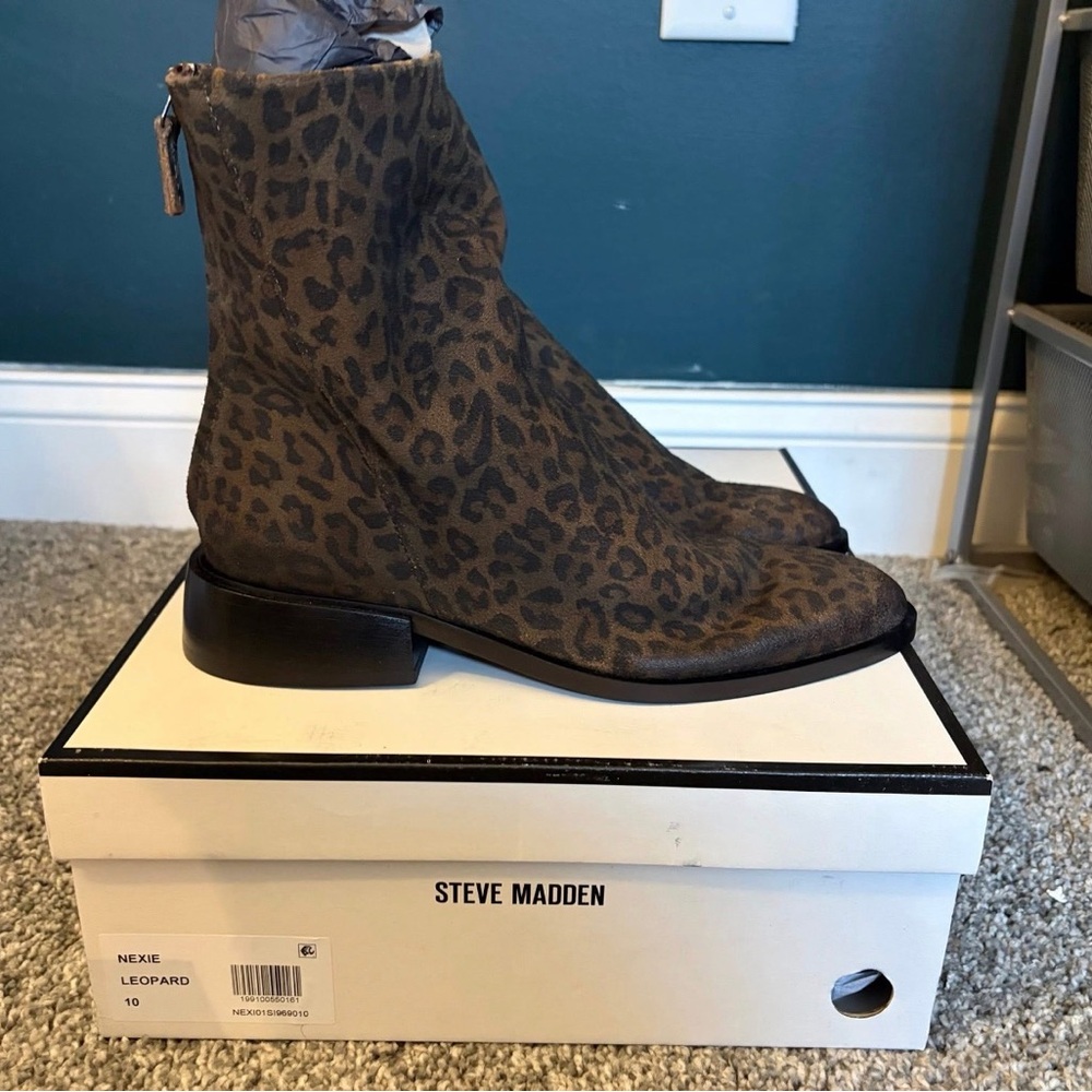 Steve Madden Nexie Leopard Ankle Boots